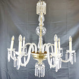 Large Antique Seven Branch Murano Glass Chandelier.