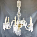 Large Antique Seven Branch Murano Glass Chandelier.