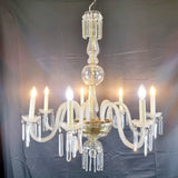 Large Antique Seven Branch Murano Glass Chandelier.
