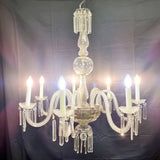 Large Antique Seven Branch Murano Glass Chandelier.