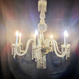 Large Antique Seven Branch Murano Glass Chandelier.