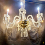 Large Antique Seven Branch Murano Glass Chandelier.
