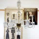 Large Antique Seven Branch Murano Glass Chandelier.