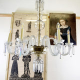 Large Antique Seven Branch Murano Glass Chandelier.