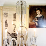 Large Antique Seven Branch Murano Glass Chandelier.