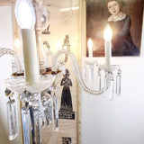 Large Antique Seven Branch Murano Glass Chandelier.