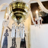 Large Antique Seven Branch Murano Glass Chandelier.