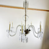 Large Antique Seven Branch Murano Glass Chandelier.
