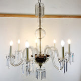 Large Antique Seven Branch Murano Glass Chandelier.