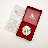 Bilston and battersea enamels, Halcyon Days' 1977 Christmas Box. Enamel Pillbox.