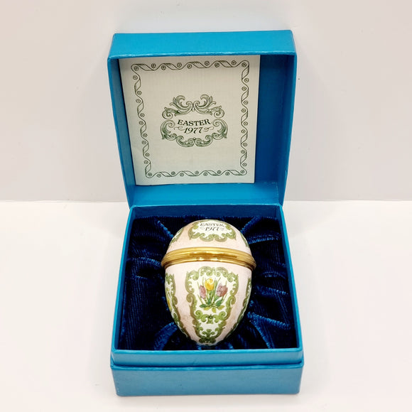 Bilston and battersea enamels, Halcyon Days' 1977 Easter egg. Enamel Egg.