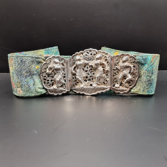 Antique 19th Century Silver Burmese Belt Buckle.