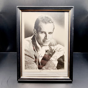 Original Charles Heston Autograph on Photograph
