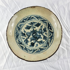 Antique Chinese Blue and White Dish After Ming Dynasty