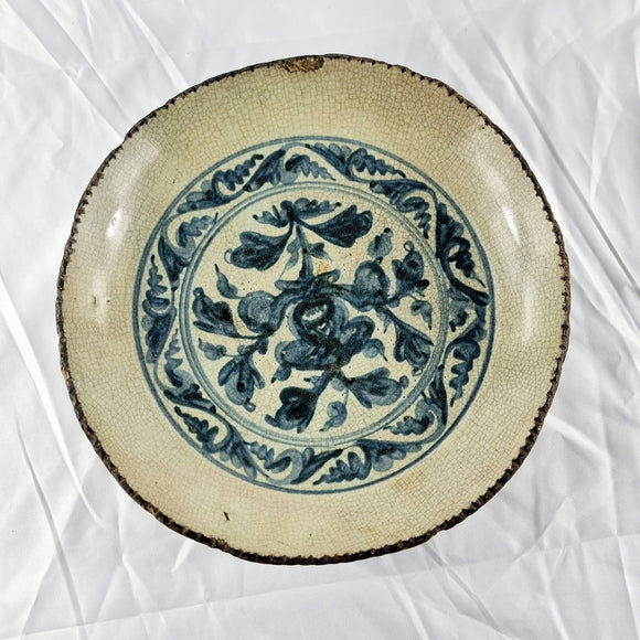 Antique Chinese Blue and White Dish After Ming Dynasty