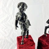 Antique Bronze Pair of Child Fawns French 19th Century