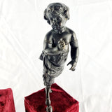 Antique Bronze Pair of Child Fawns French 19th Century