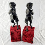 Antique Bronze Pair of Child Fawns French 19th Century