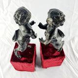 Antique Bronze Pair of Child Fawns French 19th Century