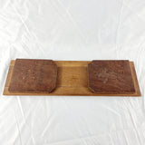Arts and Crafts Oak Bookends Manners Makyth Man, The Trusty Servant