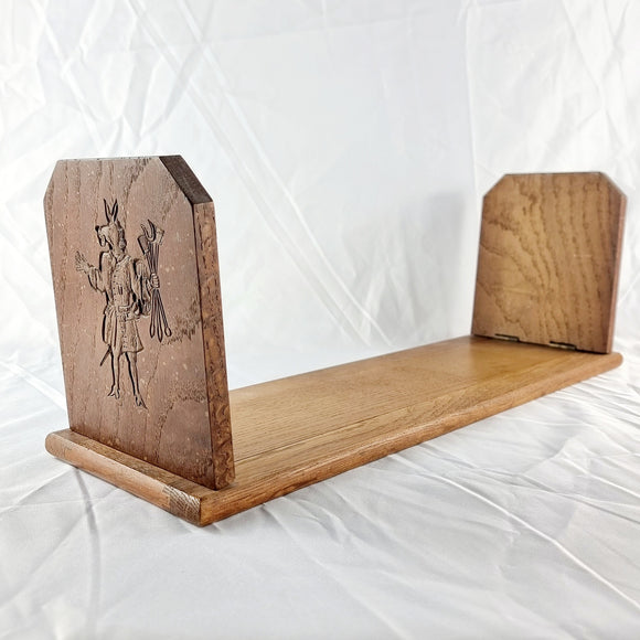 Arts and Crafts Oak Bookends Manners Makyth Man, The Trusty Servant