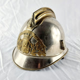 Antique Sapeurs Pompiers French Firefighter Helmet Brass and Nickel Plated.