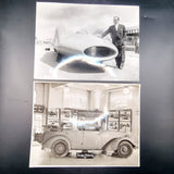 Two Vintage Black and White Photographs of Bluebird and Old Faithful.