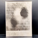 Vintage Luna Orbiter 3 Black and White Photograph of the Moon