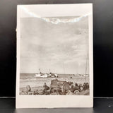 Vintage Photograph of WWII British Troops Landing on Normandy Beaches