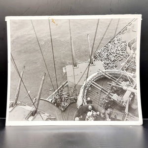 WWII Vintage Photograph of USS Nevada after Blasting the French Coast