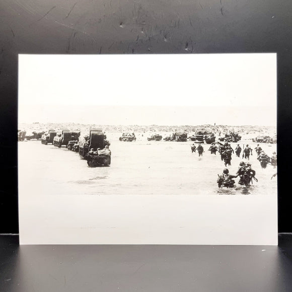 WWII Vintage Photograph of American Troops D-Day Landing