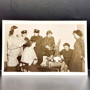WWII Vintage Photograph of W.A.A.F's meeting at R.A.F Bomber Station
