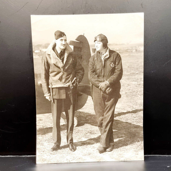 WWII Vintage Photograph of Two Test Pilots Ready for Flight