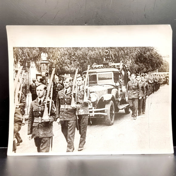 WWII Vintage Photograph of First Airman Funeral from Greece