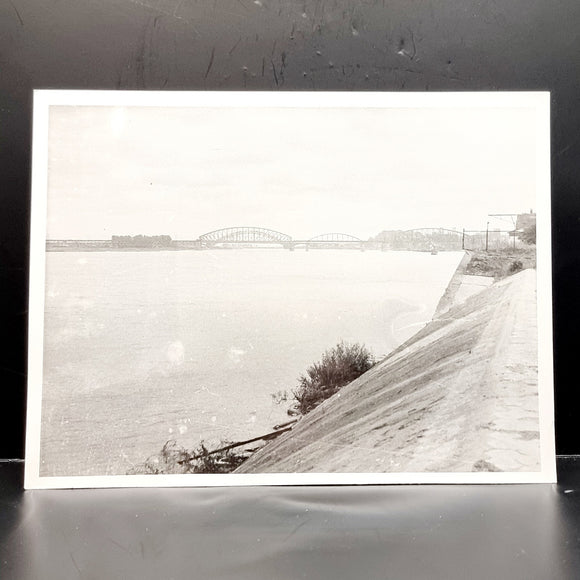 Vintage Black and White Photograph British Empire Union Tour Nijmegan Bridge, Holland