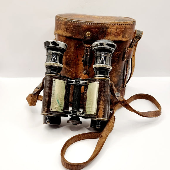 Antique Pair of Huet and Co. Paris Binoculars with Stadia Telemeter Prism, Infantry Cavalry Model