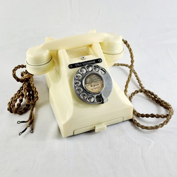 Vintage Bakelite Ivory Coloured GPO 312 L Telephone with Drawer Compartment 300 Series