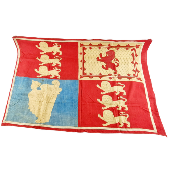 Antique Early 20th Century Royal Standard Silk Flag