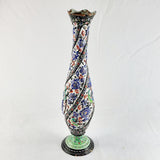 Antique Middle Eastern Enamel Multicoloured Vase on Copper