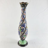 Antique Middle Eastern Enamel Multicoloured Vase on Copper