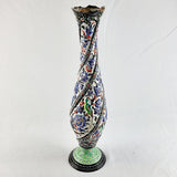 Antique Middle Eastern Enamel Multicoloured Vase on Copper