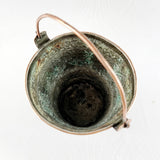 Antique Kashmiri Repousse Floral Design Copper Bucket