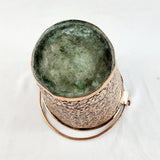 Antique Kashmiri Repousse Floral Design Copper Bucket