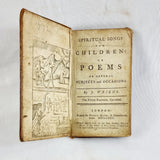 Rare Antique Book 1772 Spiritual Songs for Children or Poems by J. Wright
