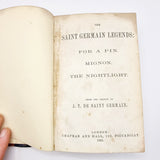 Antique 1865 Book. The Saint German Legends. For the Pin. Mignon. The Nightlight.