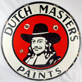 Rare and Unusual Vintage Dutch Masters Paints Double-sided Enamel Sign