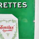 Vintage Advertising Smilax Cigarettes Enamel Sign