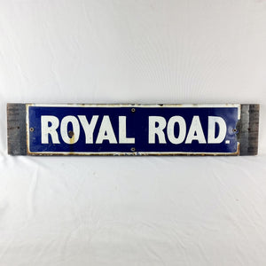 Original Early 20th Century Antique Enamel Road Sign. Royal Road.