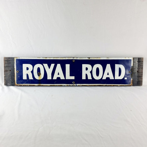 Original Early 20th Century Antique Enamel Road Sign. Royal Road.
