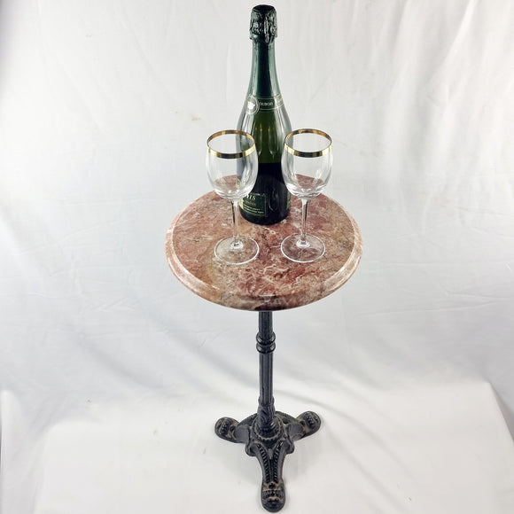Marble Top Cast Iron base Martini or Wine Table